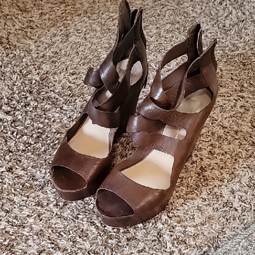 Dolce Vita Dark Brown Wedge Sandals